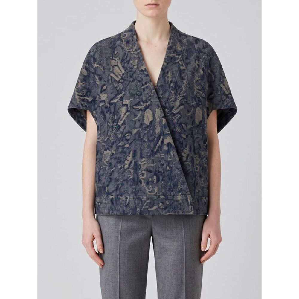 Giorgio Armani Women Cropped V-Neck Jacquard Cotton Kaftan Giorgio Armani